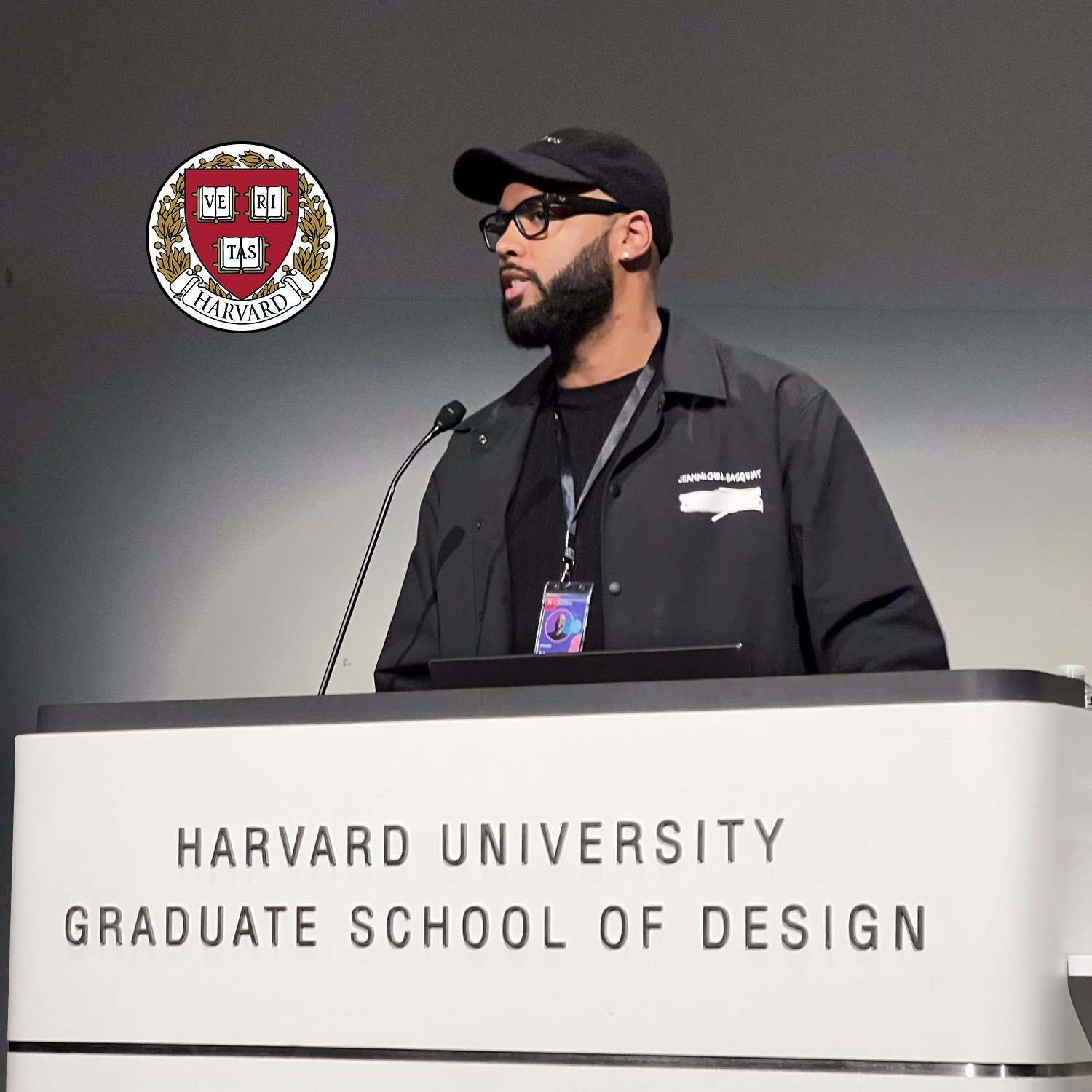 Manuel lecturing at the Harvard Graduate School of Design